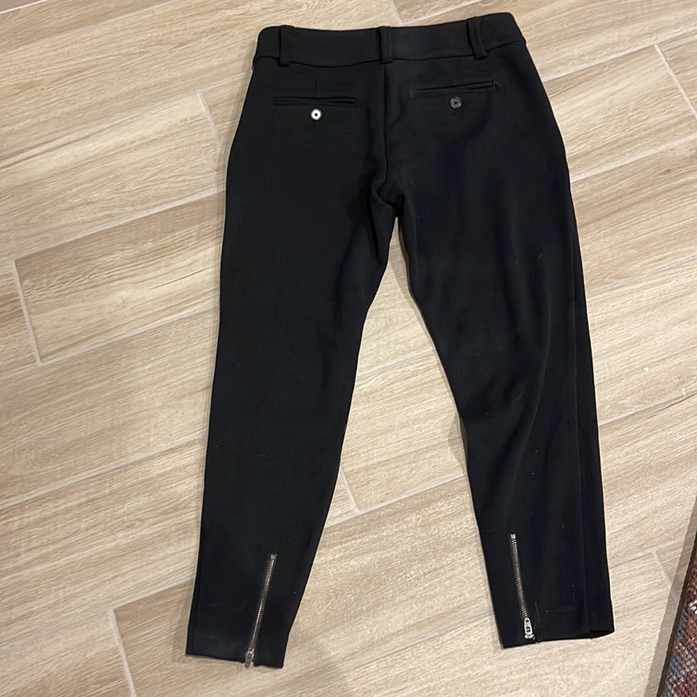 LOFT black pleated pants size 0P NWT ankle zippers cropped